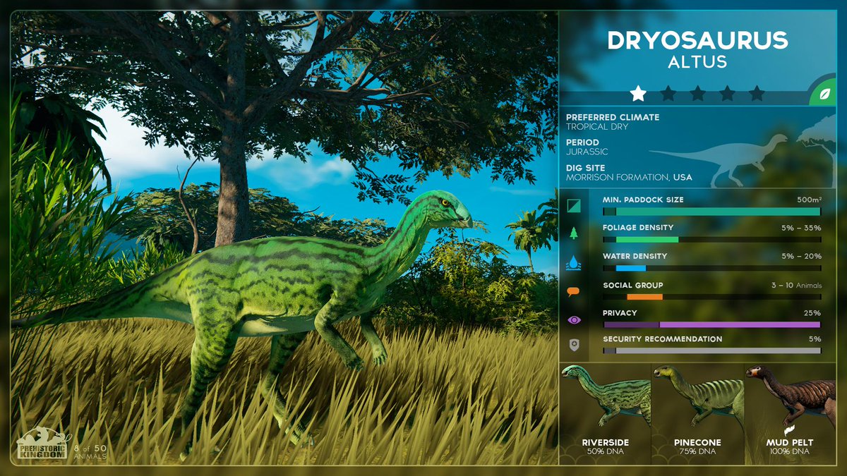 PrehistoricK's tweet photo. Meet Dryosaurus! Existing within a highly diverse ecosystem, this small ornithopod is thought to have used its agility and speed to escape from threats. https://t.co/kczhJFSTob
