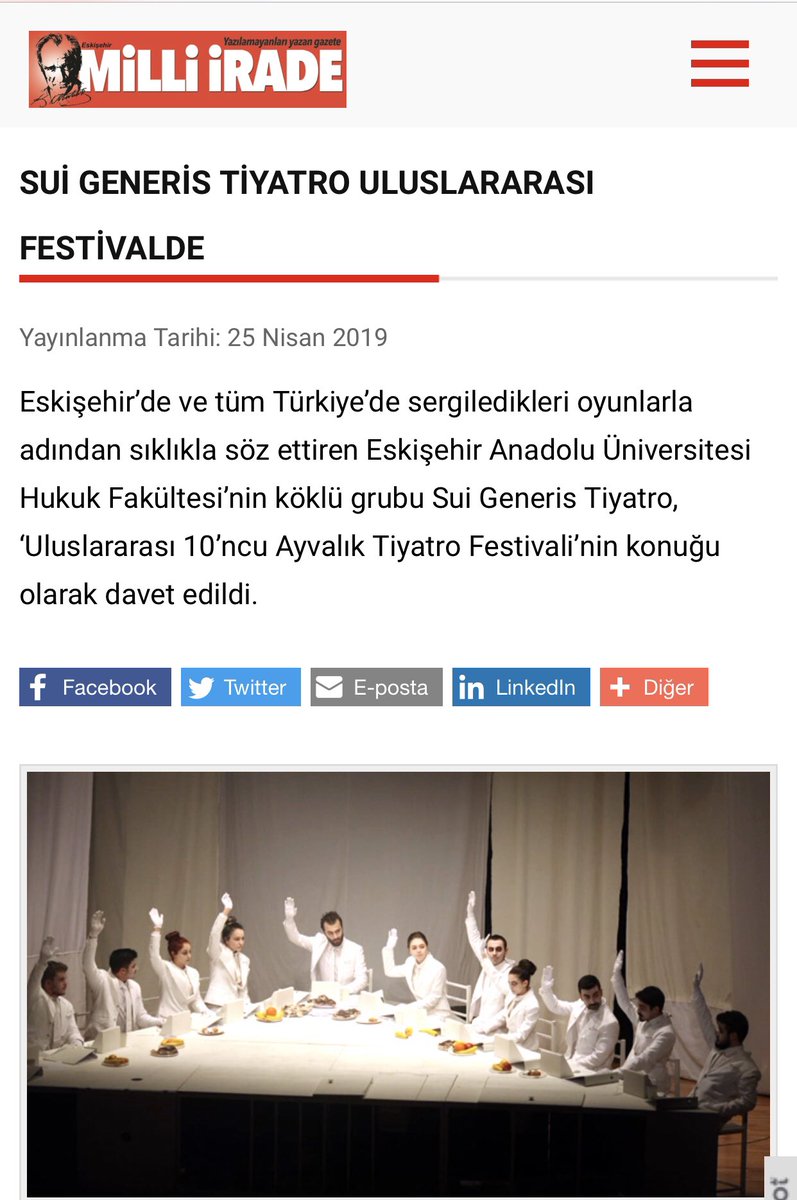 Sui Generis Tiyatro, 10. Yılında
10.Uluslararası Ayvalık Tiyatro Festivali’nde...🎭
29 Nisan 2019 saat 21.00 de kapanış oyununda Ayvalık seyircisi ile buluşuyoruz.
Teşekkürler👏👏👏
#suigeneristiyatro #10yearschallenge #ayvalıktiyatrofestivali #tiyatro #12öfkeli #reginaldrose