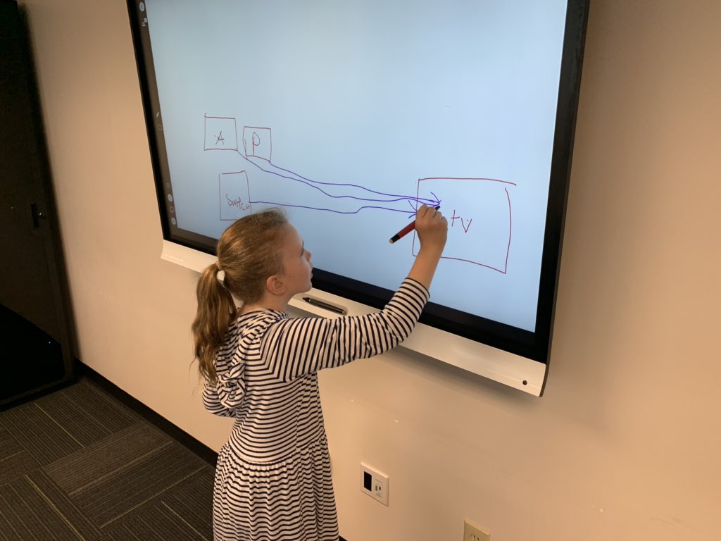Jferrington's tweet photo. @avisplinfo A little system design and an interview of her Dad on #takeyourchildtoworkday. I’m grateful to work for a company that supports family involvement!!! Lily had an awesome day thanks to AVI-SPL Wixom’s planning team!!! https://t.co/XY6bFr1k8n