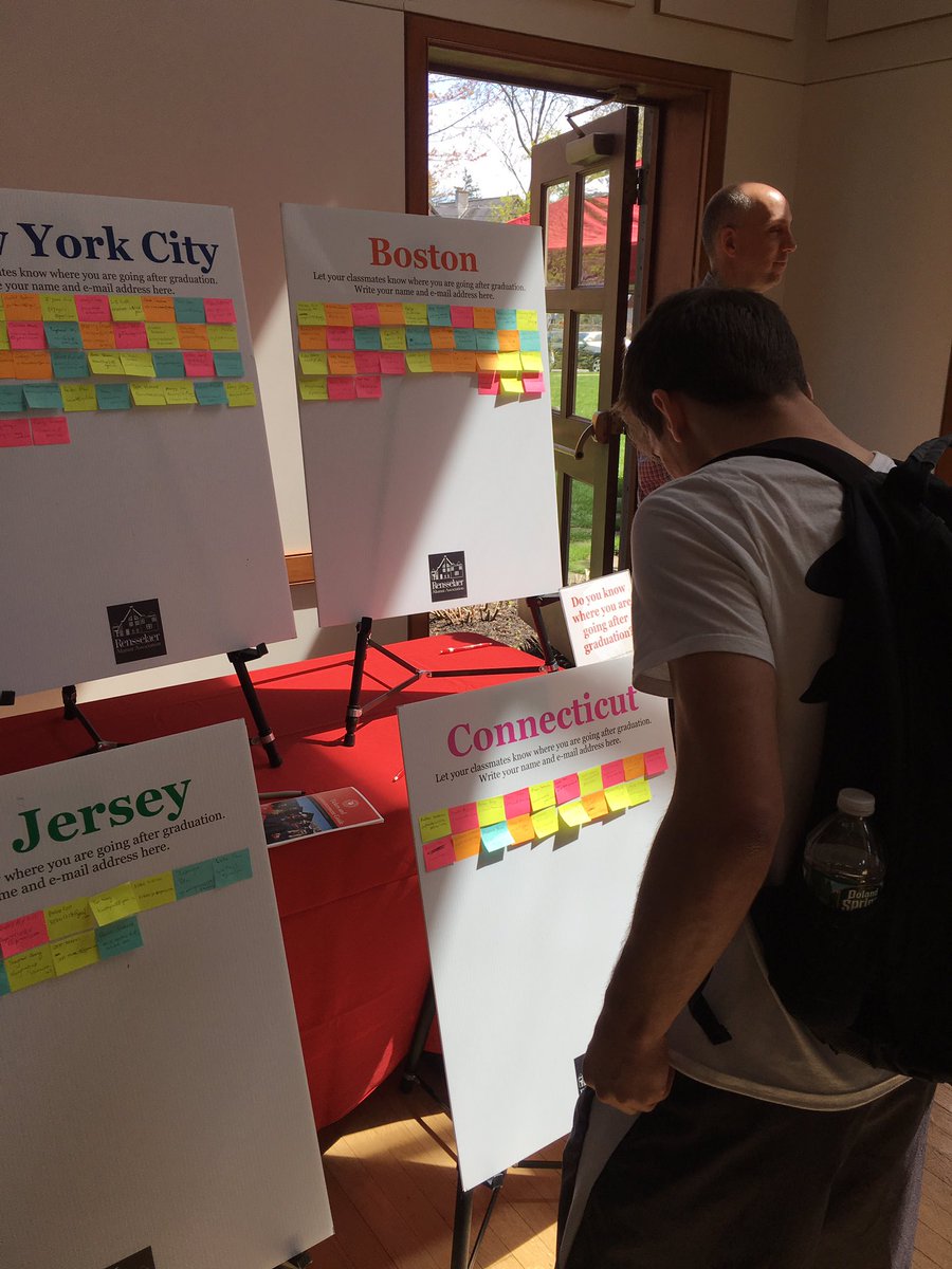 RPIAlumni's tweet image. Graduating students began the transition towards Commencement today w/ #StatusCheck, where they pick up tickets, write thank you’s to donors, and place their name on the regional boards to share where they’ll be going after graduation! Congrats to #RPI2019! @rpi @Give2Rensselaer