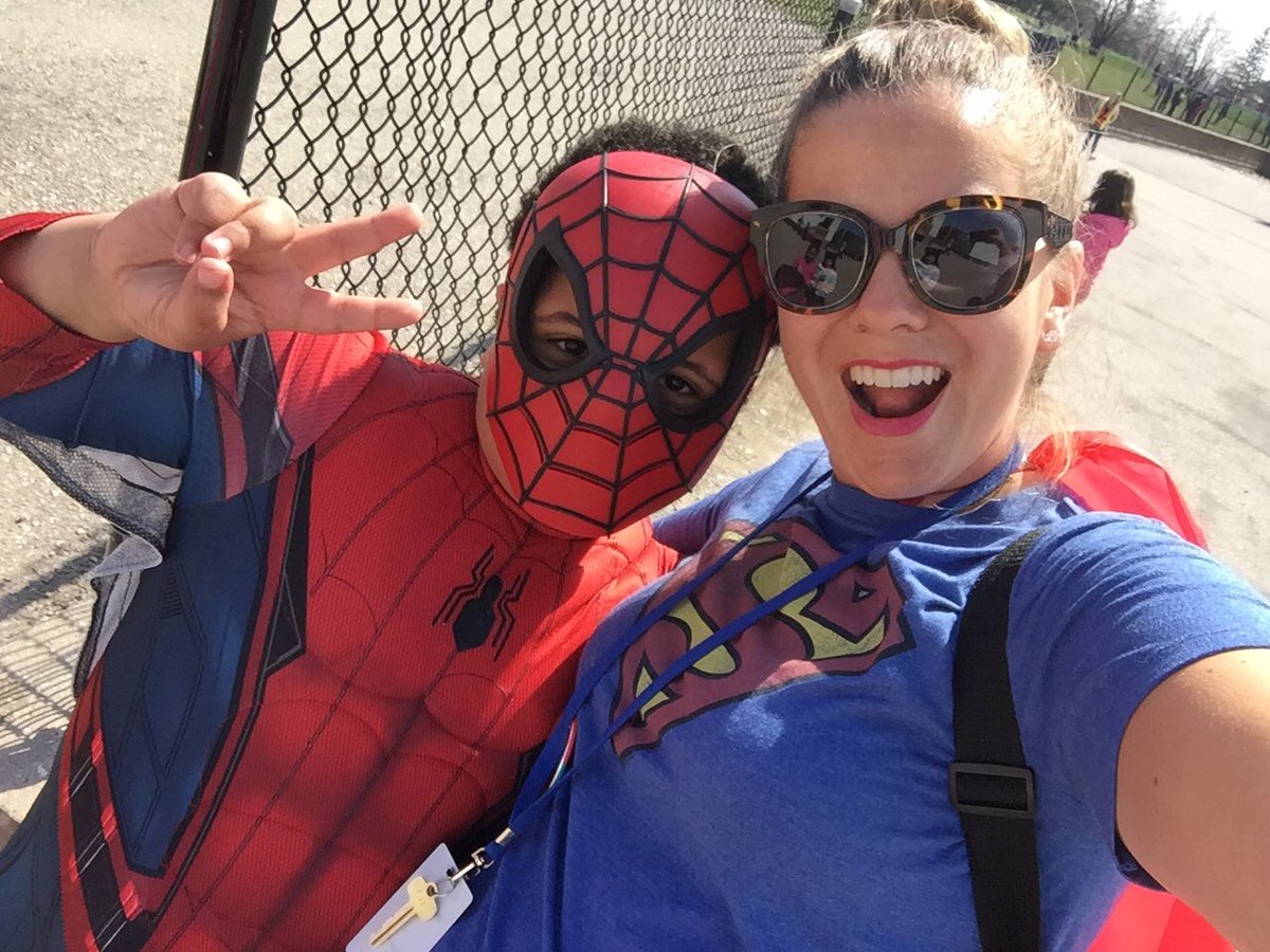 MsSEmmett's tweet photo. We are always superheroes, but on some days we let you see our capes. @BurnhamthorpeFI #spiritday #Superheroes https://t.co/oolSckl9Z2