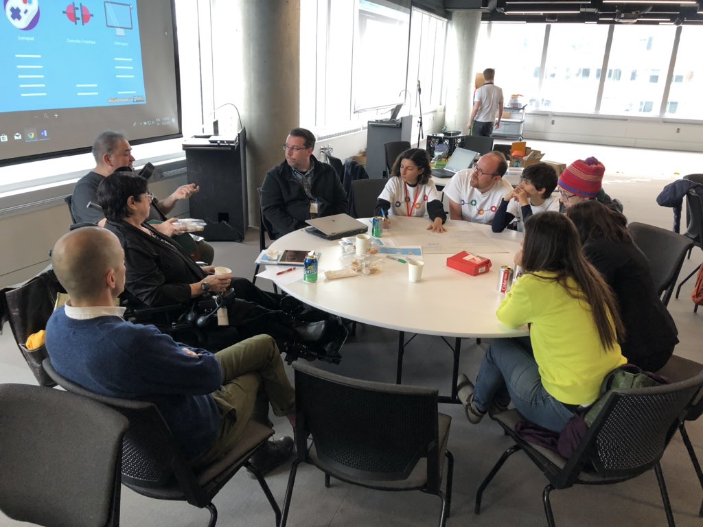 At our table we’re discussing gaming for the visually impaired and blind. Why shouldn’t they game too? #accessXchange <a href="/Concordia/">Concordia University</a> <a href="/educationmakers/">Education Makers</a>