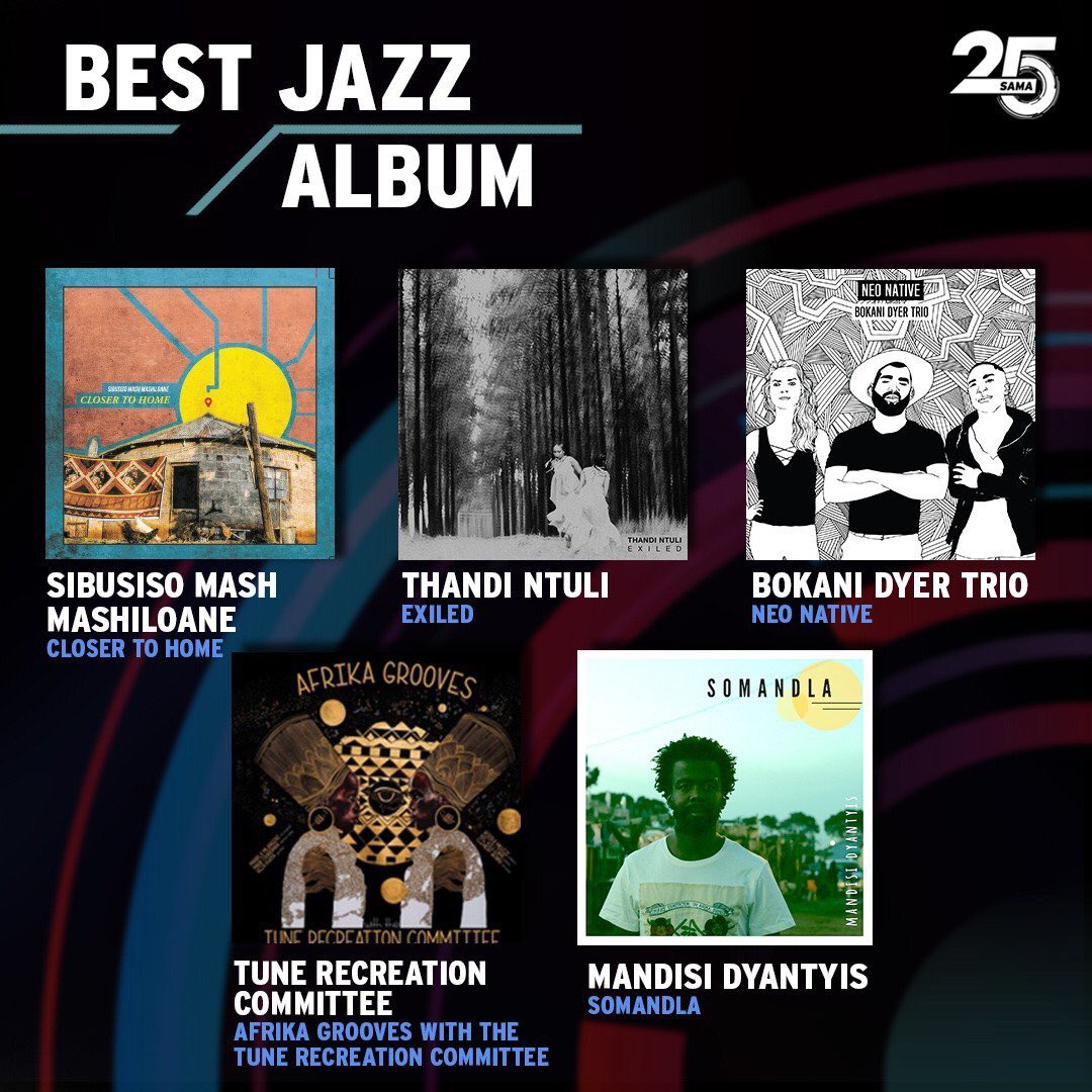 ThandiNtuli's tweet photo. Whhhhoooaaa!!!! Just got the news and I’m so incredibly honoured to be nominated in the Best Jazz Catagory of the #SAMA25 South African Music Awards alongside these incredible artists.
2018 was an amazing year musically so it really means a lot to have been nominated!! https://t.co/dtafFeY8Lw