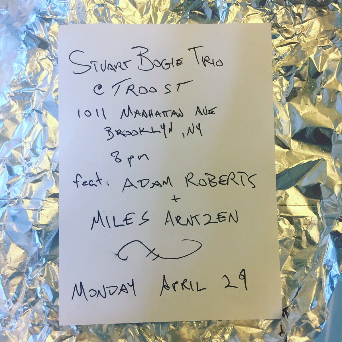 Playing in Brooklyn Monday Apr 29 for frrreeeeeee baby!