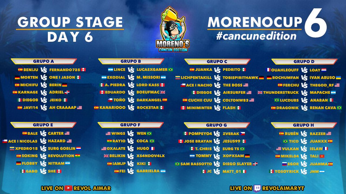 RevolAimar's tweet image. 🔴🔴🔴YA EN DIRECTO #MORENOCUP6 #DAY6 🔴🔴🔴
▶️Comparte el tweet con ❤️y 🔁y te mandaremos cariño y saludos en el directo 😍
📺youtube.com/c/RevolAimar/l… 
📺twitch.tv/revolaimaryt  
🔔VOTA POR TU FAVORITO
🎙️Con el gran @KojisanYT
👉