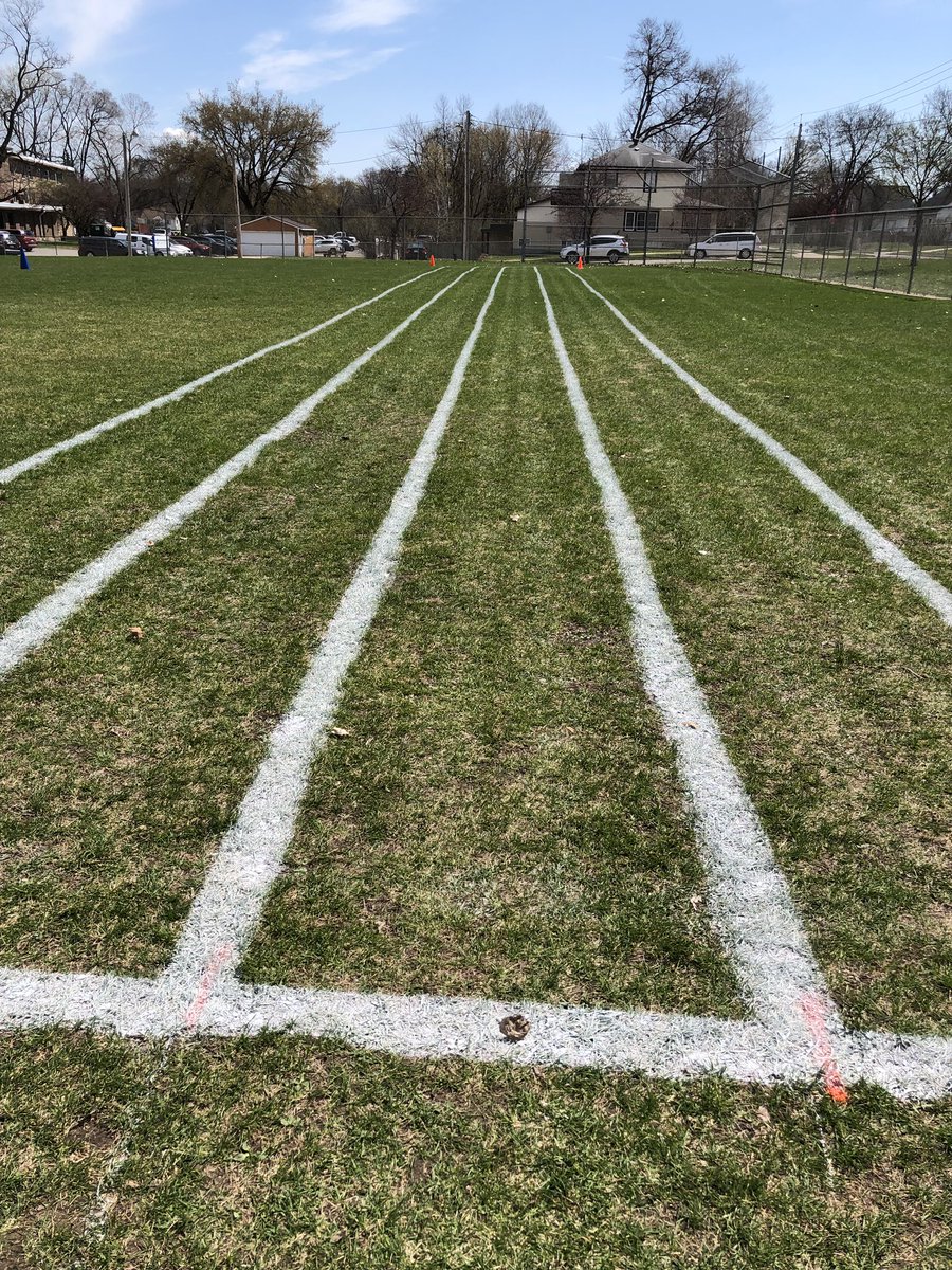 The lanes are painted and ready for track and field practice!