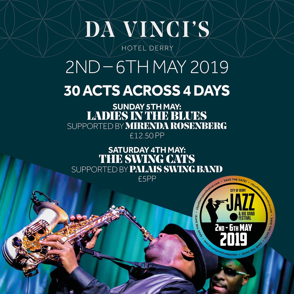 Tickets are selling fast for <a href="/DaVincisHotel/">Da Vinci's Hotel</a> Jazz events! Make sure to get yours by calling 02871279111 or pop in to the Hotel reception!