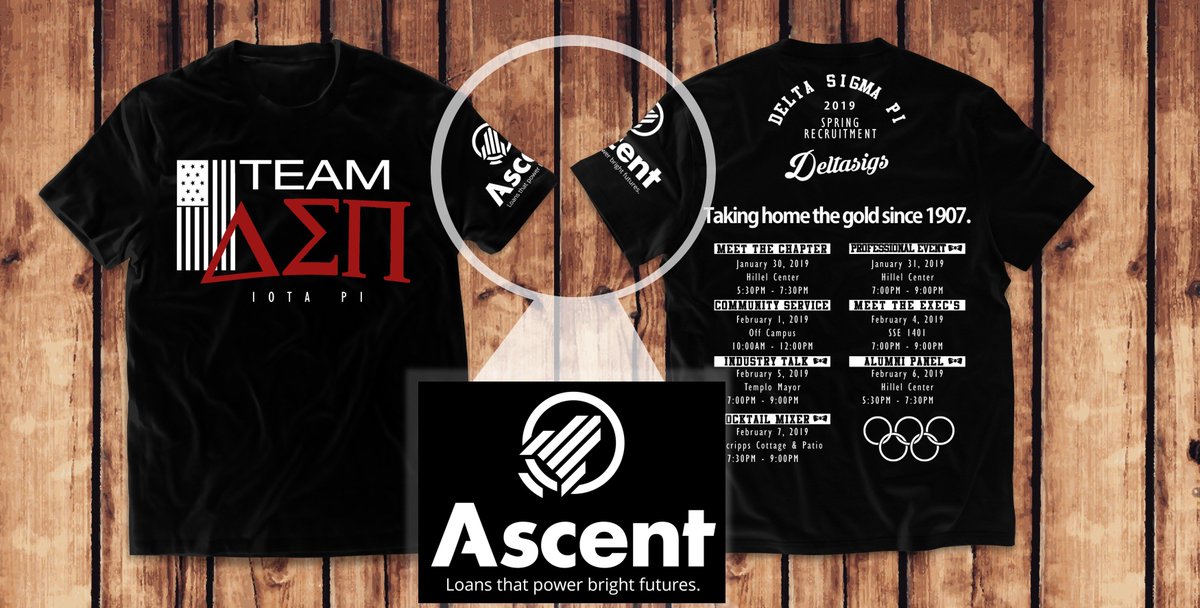 dsp_iotapi's tweet image. Throwback Thursday! Recruitment this Spring 2019 semester was amazing. Big shoutout to our sponsor @ascent_loans for sponsoring our cool shirts! 😎🥇