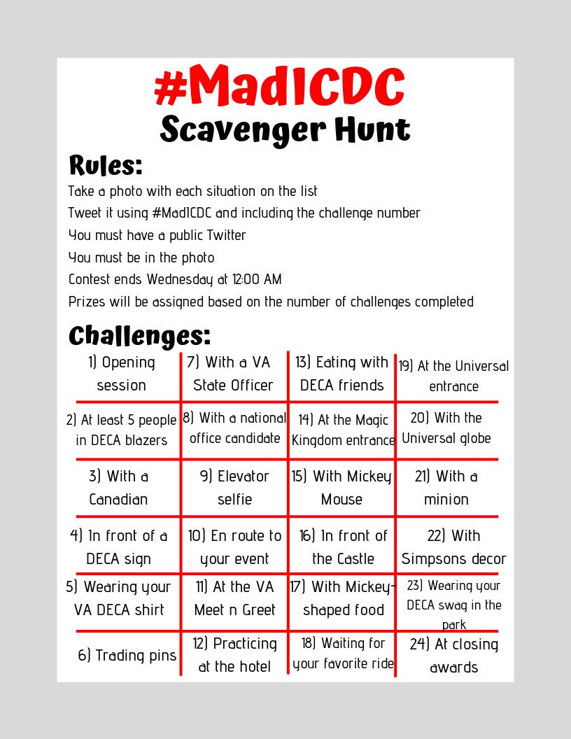 ❗️❗️Want to win awesome prizes? Make sure to complete our #MadICDC photo scavenger hunt while we’re in Orlando ❗️❗️