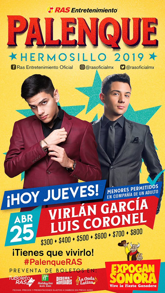 Hoy Hoy Hoy Iniciamos #PalenqueRAS 2019 te esperamos!!! <a href="/LuisCoronel/">Luis Coronel</a> y @virlangarcianet