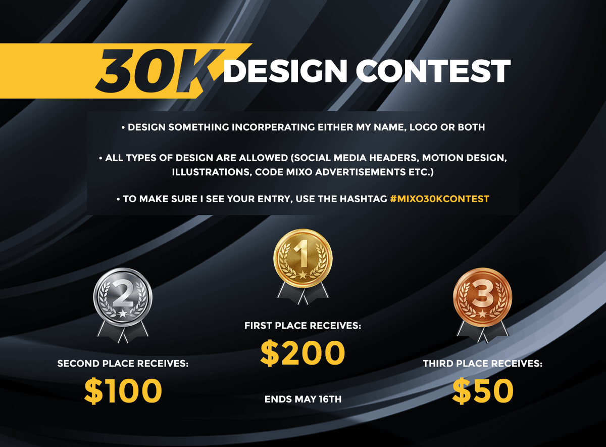 MixoFX's tweet photo. 30k Community Design Contest! 🎨

⚡️Be creative and have fun.
⚡️Use hashtag #MIXO30KCONTEST to submit your entries.
⚡️Logos: https://t.co/IYlRUWJ1j5

Can’t wait to see what you you come up with! https://t.co/taMlmq9Hvj