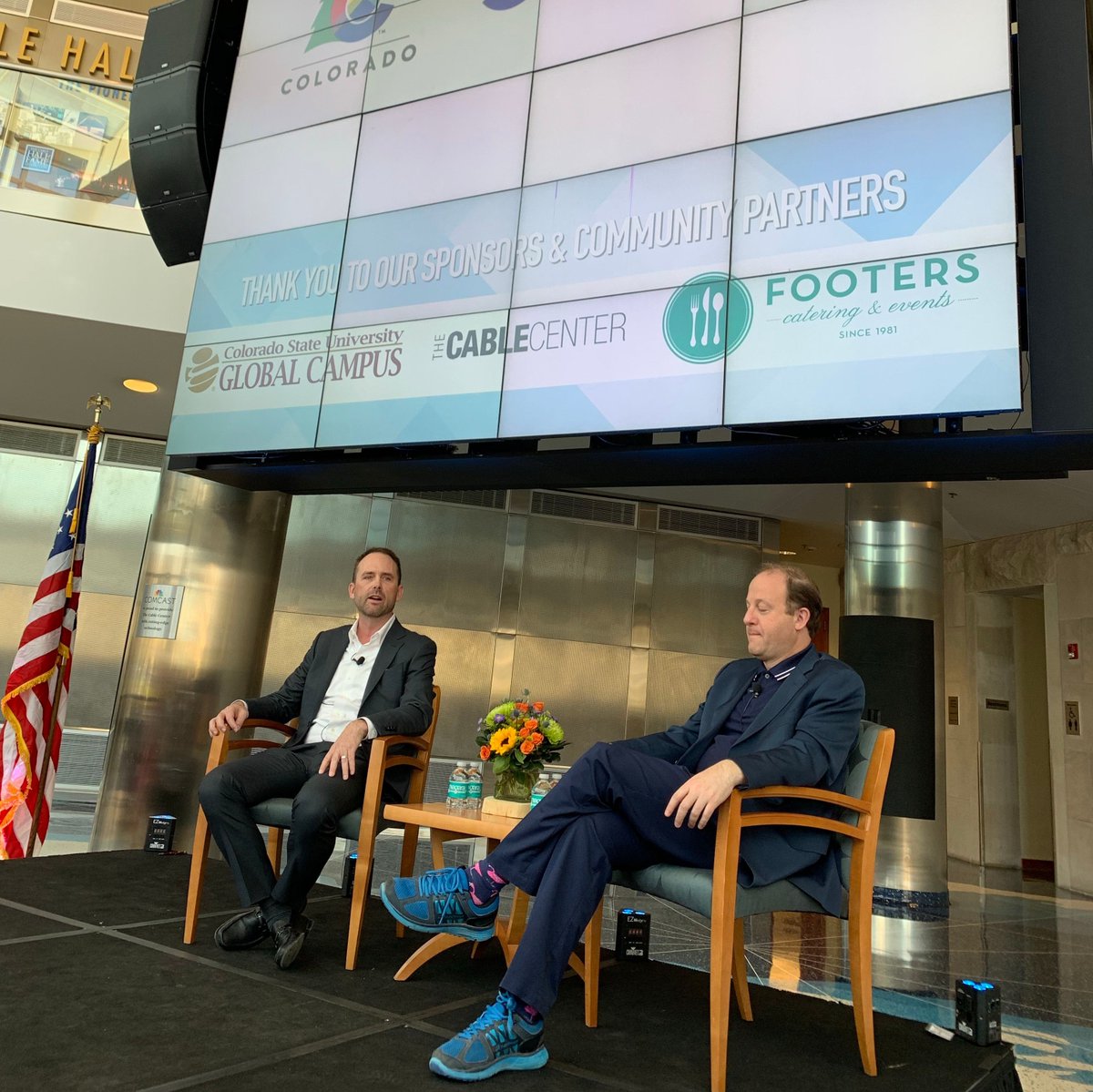 CSUGlobal's tweet photo. CSU-Global is proud to be a sponsor of the #CoStateoftheState, where attendees heard @GovofCO speak about how he is tackling issues on #education #healthcare #ecodevo and more. Thank you to @ColoradoBRT and @LiveCiviCO for co-hosting this event! https://t.co/raOprYCdRh