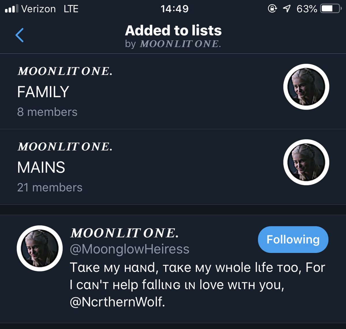 He loves his Dany, and he loves how her hair shines in the moonlight.