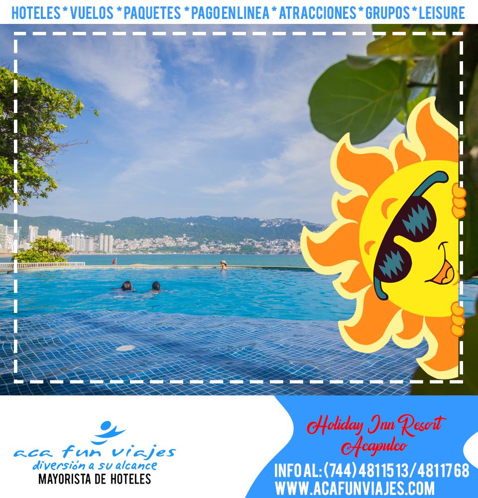 AcaFunViajes's tweet photo. ¡#Acapulco te espera, con muchísimo sol y el mejor ambiente! 
Aun contamos con disponibilidad en #HolidayInnResort. 
Llámanos (744) 481 15 13 / 481 17 68.
https://t.co/moPizYfsiC https://t.co/krGTbUnp34