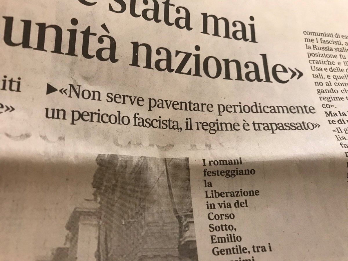 Finalmente un’affermazione saggia da parte di un grande storico. #fascismo #emiliogentile