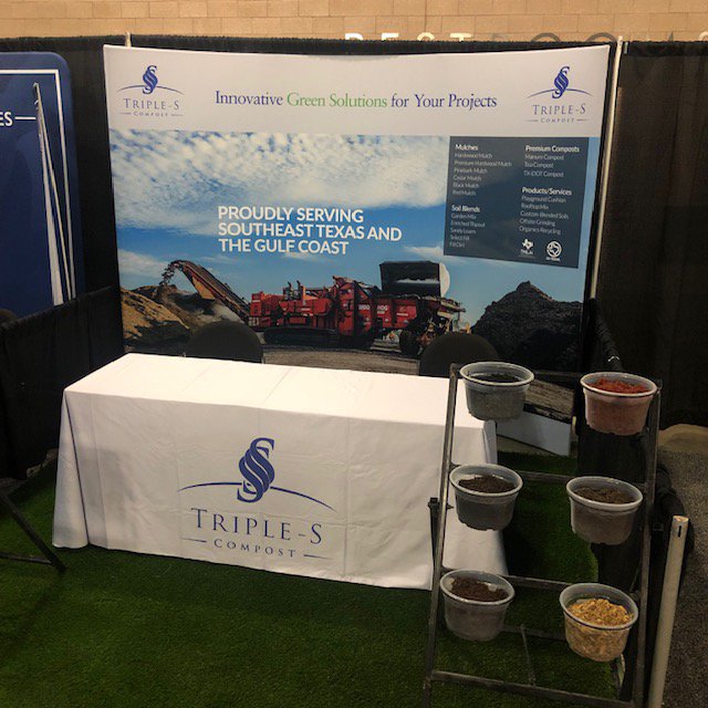 TripleSCompost's tweet photo. Come see us in booth #447 at the @Texas_ASLA conference! Learn more about the difference green-recycled soils, composts and blends can make in your next landscaping project! #landscapearchitects #landscapedesign #greenrecycling https://t.co/uUocabYYIH