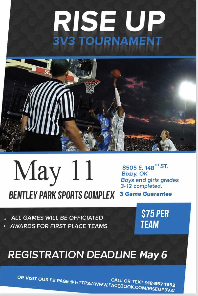 BixbyBasketball's tweet image. May 11th @CityOfBixby Bentley Park - register by May 6th - #3v3Hoops #BixbySpartans