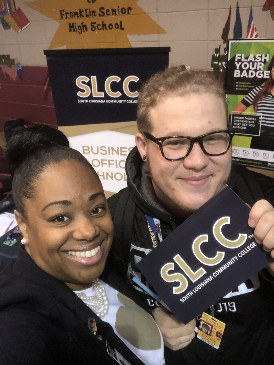 tlwmoore's tweet photo. Today, @southlacc Young Memorial Campus hosted College and Career Day at Franklin Sr. High School! We had a blast sharing great information on South Louisiana Community College,#DualEnrollment, #ProgramOfferings, and how we are #CreatingFutures! https://t.co/0w9sWm5NJ0
