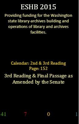 A screen showing passage of the bill