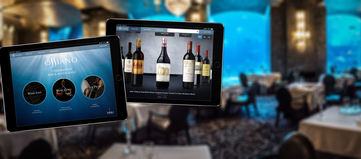 VINUmenu's tweet image. Excited to make our #Dubai debut in the grandest way possible — underwater! We just launched the VINU interactive wine list platform at the legendary #Ossiano in @ATLANTIS The Palm!