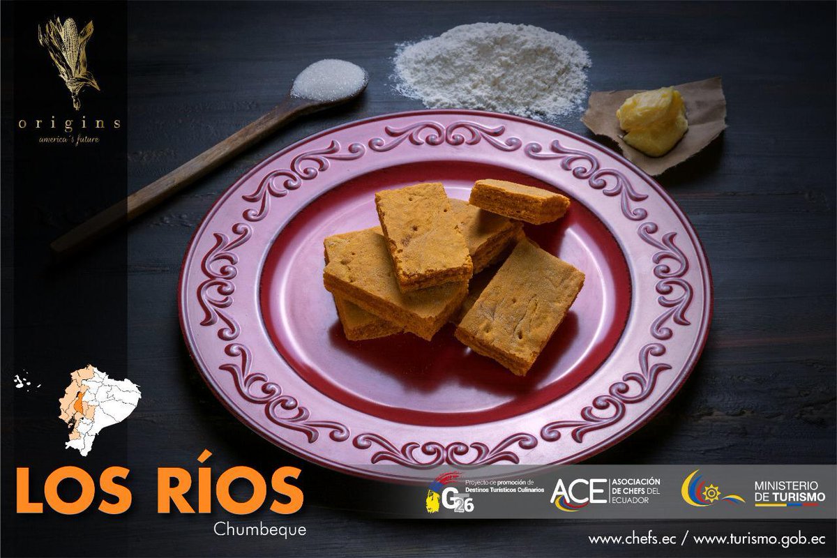 #EcuadorEsGastronomía 🍽️🍲🇪🇨

¡Una delicia de la provincia de Los Ríos! 😋

Los chumbeques son dulces elaborados con harina, manteca vegetal, yemas de huevo, azúcar, y capas de miel. ¿Ya degustaste este exquisito postre?