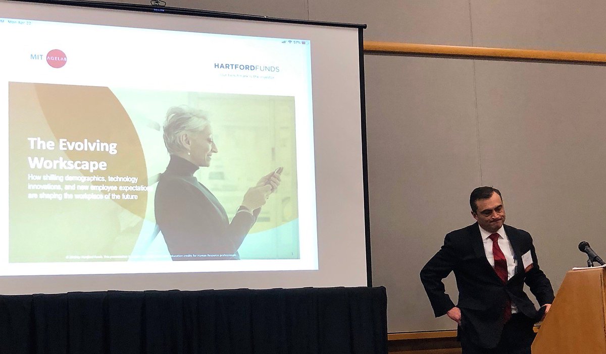 "We are seeing the path of #retirement getting redefined as people live longer, work longer, retire later. With multigenerational #diversity in the workforce, #benefits need to be more #innovative, adaptive and #flexible." - Casey Miller, <a href="/hartfordfunds/">Hartford Funds</a> at WP&amp;BC #PDX 

#MITAgelab