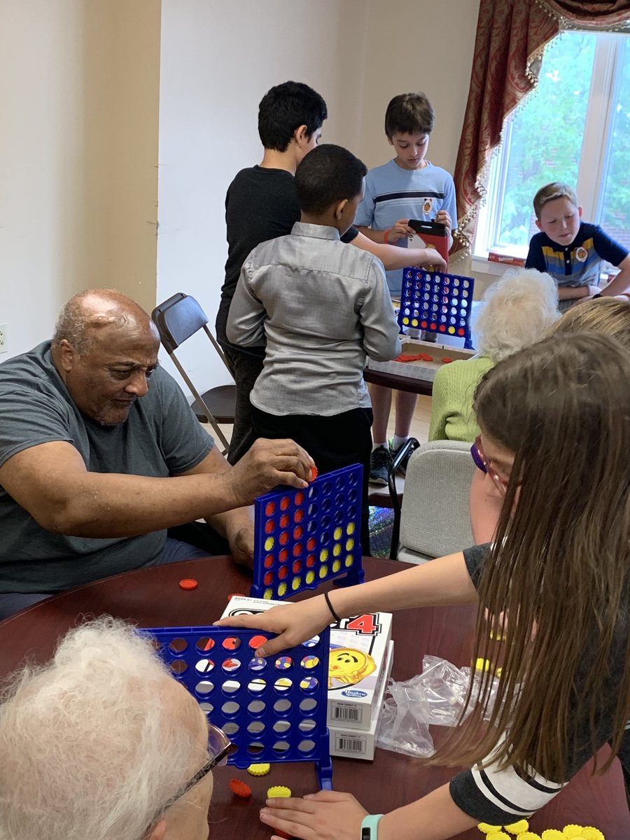 JacobsRoad_ES's tweet photo. Proud of our Principal’s Student Leadership Team and their service project to collect and play games with residents of Lucy Corr. #jacobsunited https://t.co/qwh2G6DLvs