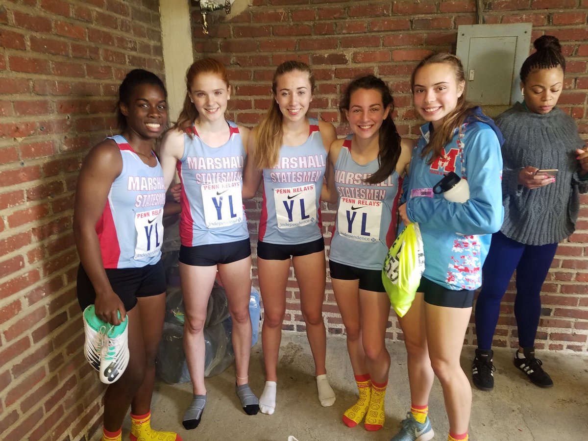 Girl's 4x400m relay team win their heat and set a new school record <a href="/pennrelays/">Penn Relays</a> The team of Khristen Hamilton, Grace Bir,  Rylie Hughes and Elizabeth Epstein <a href="/GCMsports1/">Marshall HS Athletics</a> <a href="/GCMranknfile/">rank&file</a>