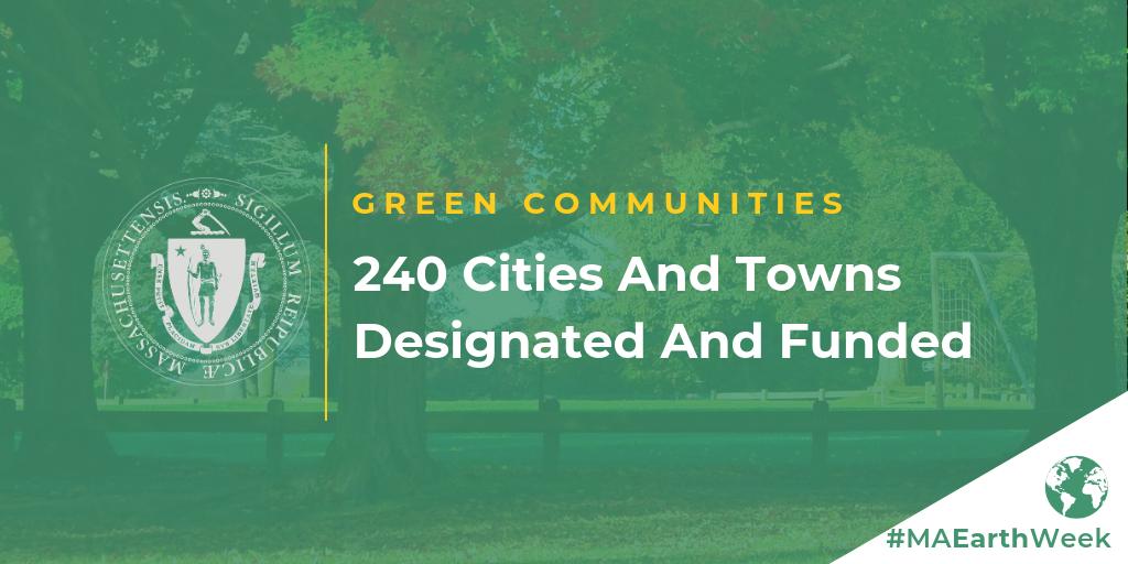 Excited to announce almost $1M in #GreenCommunities funding to six communities during #EarthWeek2019! These funds will make a wide range of important clean energy projects possible. 

Congratulations to the recipients today in Central Massachusetts!

🔗 ow.ly/rNoy30oxC5E