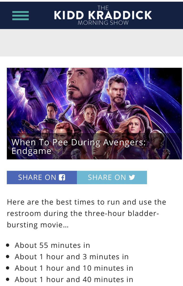 Hope this helps everyone who may need to take a #PeeBreak during #AvengersEndgame.
