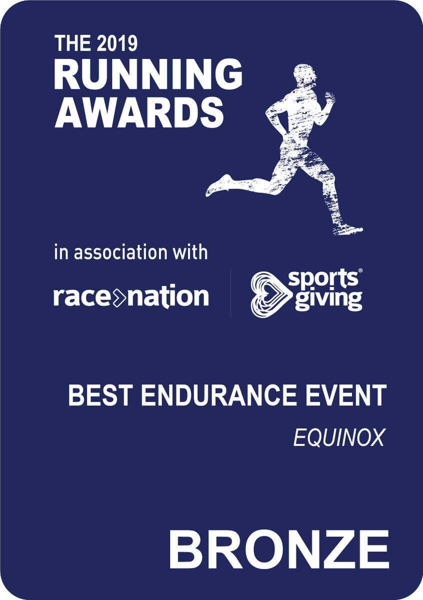 Well done to <a href="/equinox24run/">Equinox24</a>, taking home Bronze for Best Endurance Event at The Running Awards 2019! #TRA19