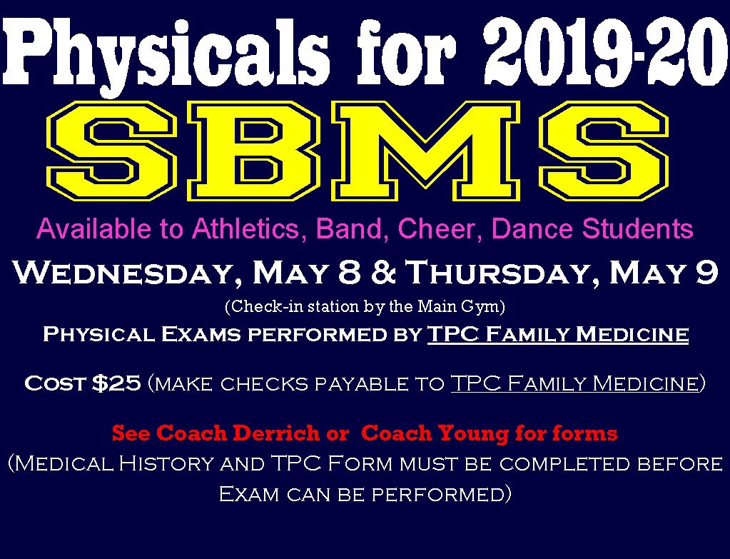 Physicals for next year!
Come and get’um!
Athletics, Band, Cheer, Dance!
See Coach Derrich and Coach Young for forms!
#ALLIN
@COMALISD_AD 
<a href="/Supt_comalisd/">Andrew</a> 
<a href="/SV_Rangers/">SV Ranger Athletics</a> 
<a href="/SmithsonValley/">Smithson Valley HS</a> 
<a href="/valleyventana/">SVHS Media</a> 
<a href="/svrangerband/">Smithson Valley Band</a> 
<a href="/SVBandBoosters/">SVHS Band Boosters</a> 
@SBMSWrangler1 
<a href="/cisdnews/">Comal ISD</a>