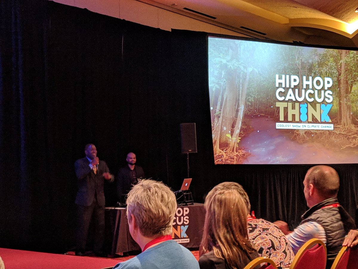 Sooooo excited for the closing session of @AdaptationForum - live podcast recording of <a href="/HipHopCaucus/">Hip Hop Caucus 🏁</a> Think 100! #NAF2019