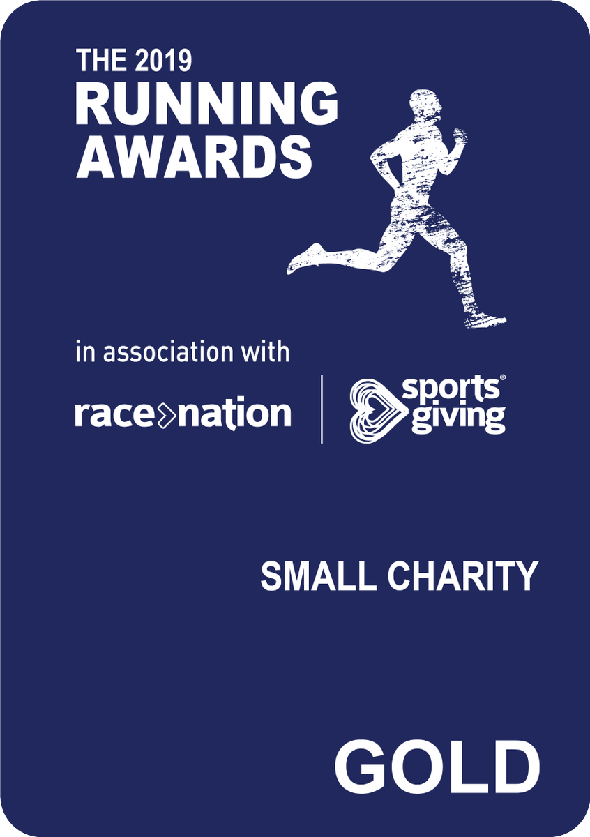 RunningAward's tweet photo. A huge congratulations for the @Running_Charity, winning Gold for Best Small Charity at #TRA19! https://t.co/Qfg8TXJBai