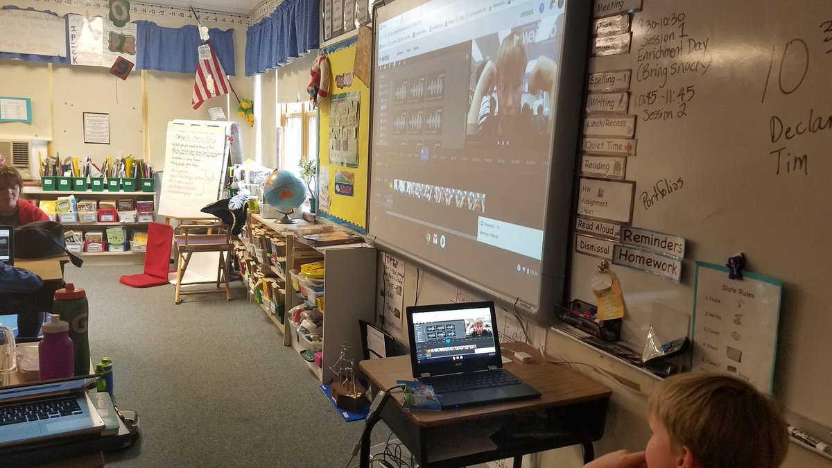 slonean's tweet photo. First proud share of a @WeVideo creation during our Enrichment Day WeVideo intro! #studentcreated #studentvideo #YSDMindset https://t.co/xU382bLL77