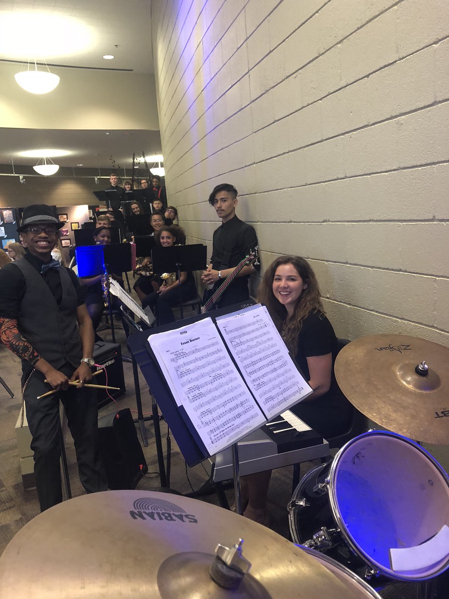 Jazz band played tonight in an...interesting setup. Great times playing for the Dysart Education Foundation Scholarship Diner though