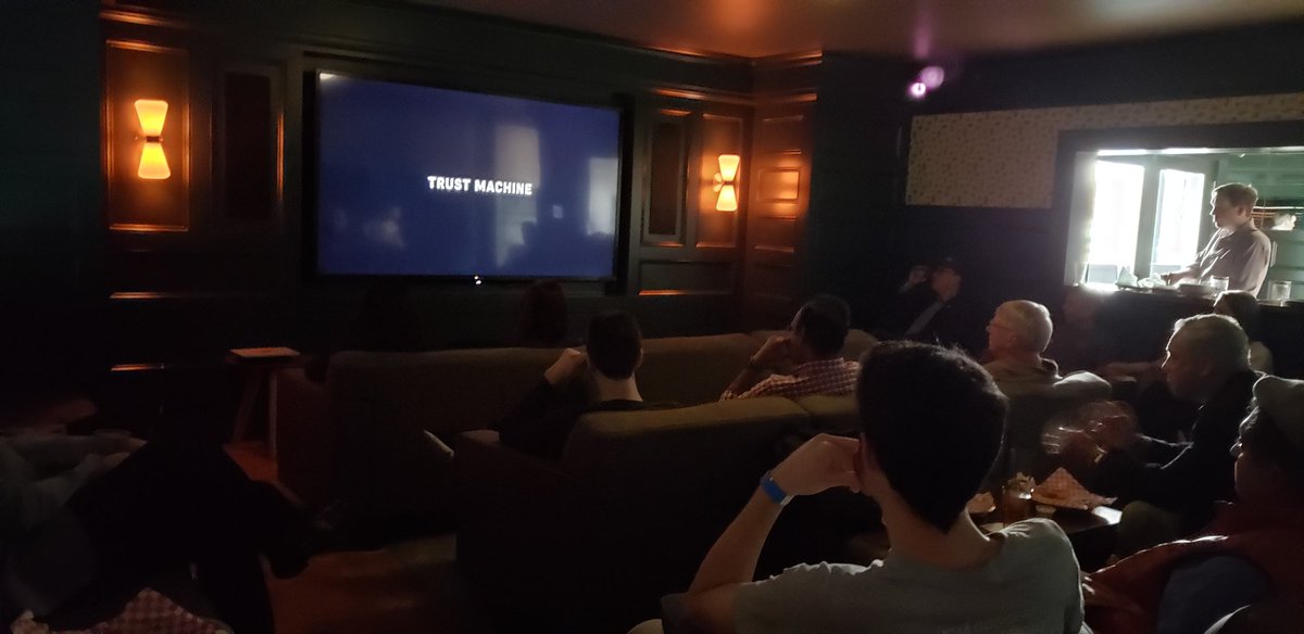 dantrevino's tweet image. Screening @Trust_Machine at PDX Blockchain Week. Thanks to @blockstack!