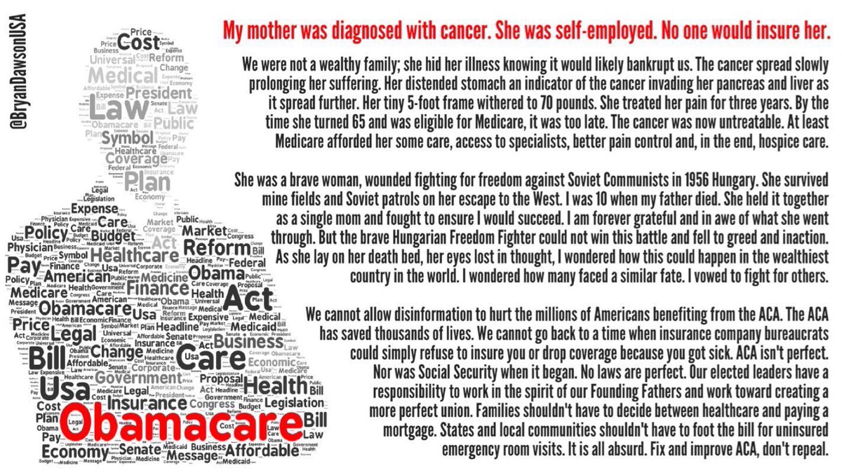 ‪My mother was wounded fighting Soviet communists, but she wasn’t prepared to fight cancer. Self-employed, she couldn’t get insurance. She hid it knowing we’d go bankrupt. By the time she got Medicare it was too late. No one should go through this: #MedicareForAll‬

‪@KamalaHarris ‬
