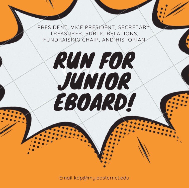 kdp_ecsu's tweet photo. If you want to run for junior eBoard, send us a short bio about yourself and why you should be elected! THIS IS DUE BY SATURDAY NIGHT.
Email it to us at kdp@my.easternct.edu (1/2) https://t.co/Zo2EtrXPxT