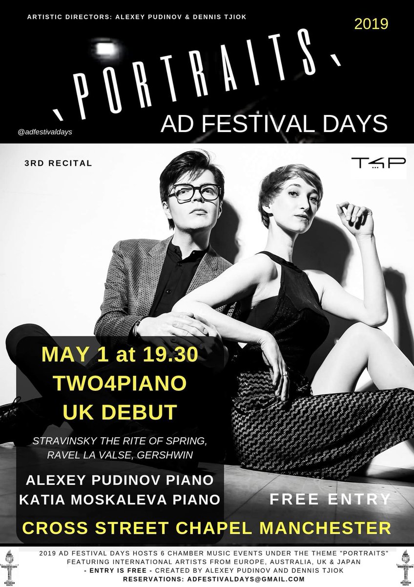 EXCITED to welcome Duo <a href="/two4piano/">TWO4PIANO</a> from Frankfurt to our Festival this year for their UK Debut. 

Looking forward to their performance, just before their first CD 'Evocation of Dance' Launch!