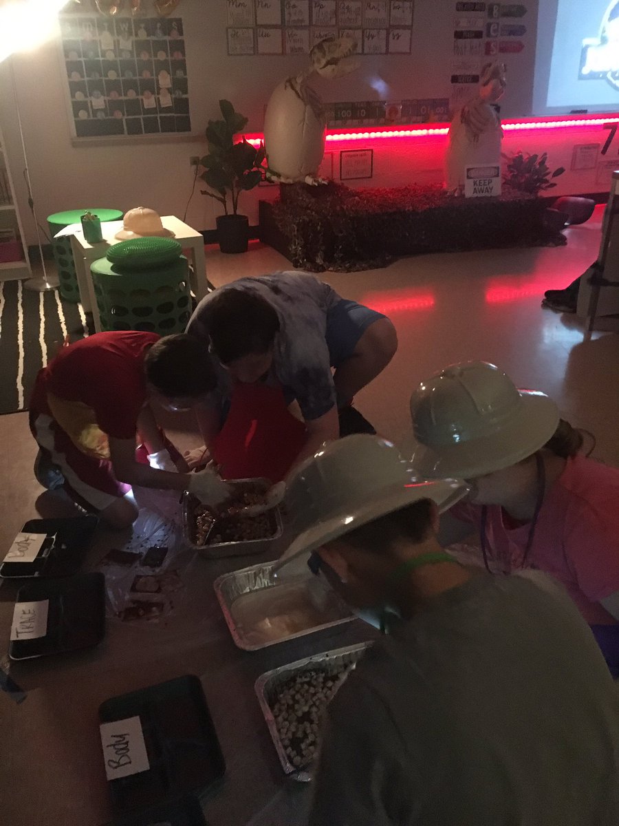 WhittHeather's tweet photo. Jurassic World: Mission 2. Students prepped for the math TCAP by perfecting their test taking strategies. In science, students  got their hands dirty and sifted through “Dino Doo” to examine and compare trace and body fossils.  It was a good day to be a 5th Grade Paleontologist! https://t.co/3VPVPbFWYi