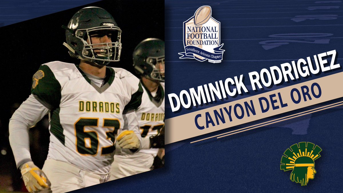Continuing our 2019 Scholar-Athlete Class, let's meet CDO's Dominick Rodriguez!

✅2nd Team All-Region DE
✅Arizona Sports Character Counts Finalist
✅4.02 weighted GPA
✅4-year Honor Roll  
✅National Honor Society member