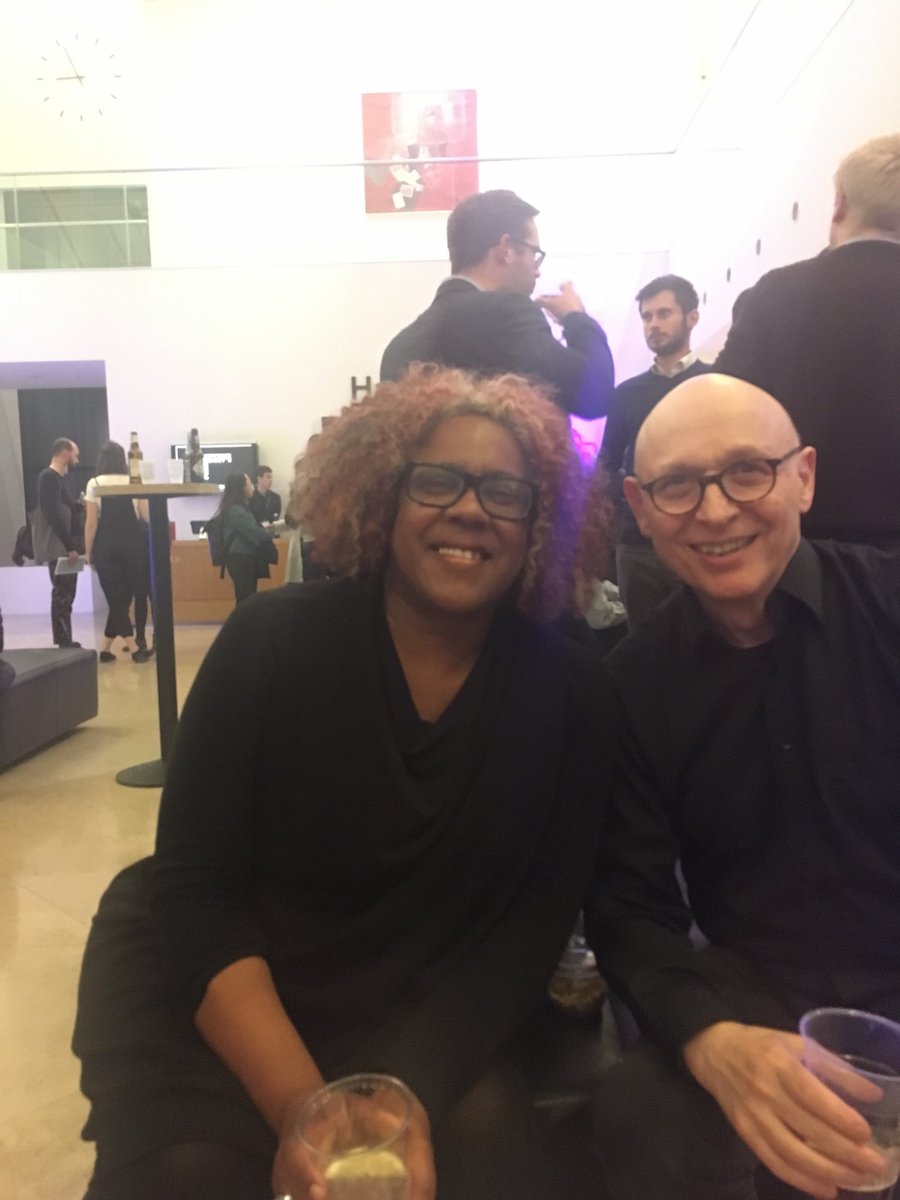 ErrollynWallen's tweet photo. The wonderful ⁦@imaxreinhardt⁩ and me at ⁦@KingsPlace⁩ for ⁦@Heloise_Werner⁩’s great solo show and ⁦@TheHExperiment⁩. Great night. https://t.co/Y49DOLOrpM