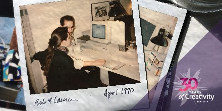 Spiral_Design's tweet photo. #tbt to Bob and Lauren with the first Spiral computer, a Macintosh IIcx!

#throwbackthursday #apple https://t.co/2rlpavmbLw