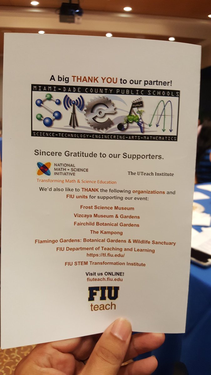 MDCPSSTEAM's tweet photo. See below all the @FIUTeach ready students for #MDCPSSTEM disciplines. https://t.co/hKUDSDuvjY