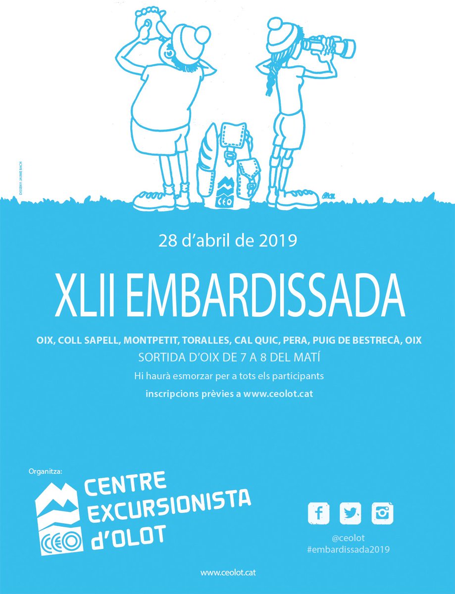 ceolot's tweet photo. Ja tenim l'#Embardissada a tocar, vine aquest diumenge a #Oix, recorre els camins històrics de l#AltaGarrotxa i emporta't de regal aquesta camiseta com a record de la 42ena edició! 
#SomCEOlot https://t.co/RjbTmQ30fQ