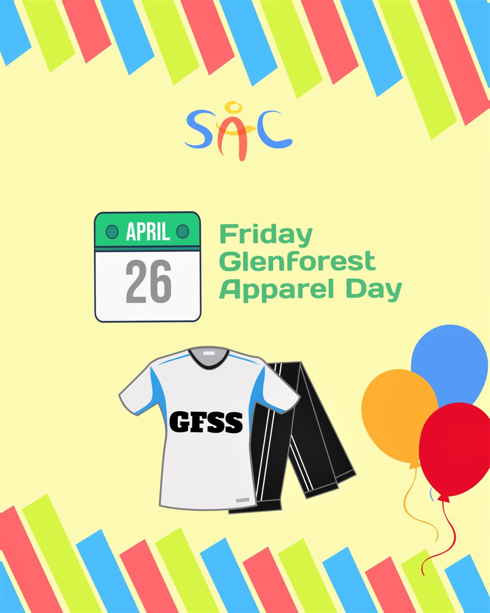 Hey Gryphons! Tomorrow is the last day for Spirit Week and we will be concluding with... Glenforest Apparel Day! Come to school in your Gryphon themed clothes to show your school spirit! <a href="/GlenforestSS/">Glenforest SS</a>