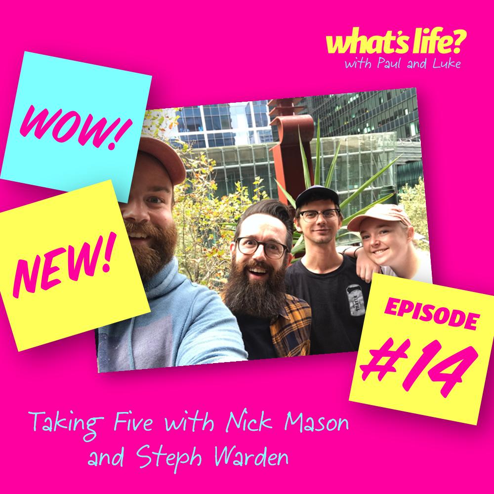 whatslifepod's tweet photo. Episode 14 with special guests @wikipediabrown of @TheWeeklyPlanet and Steph Warden is out now! I need to get better at framing photos so our templates don't cut off people's faces! #thatslife #whatslife #podcast #comedy #wow #new #holyshit #hotornnot #Take3fortheSea #whingeing https://t.co/VxGe7ug7Nu