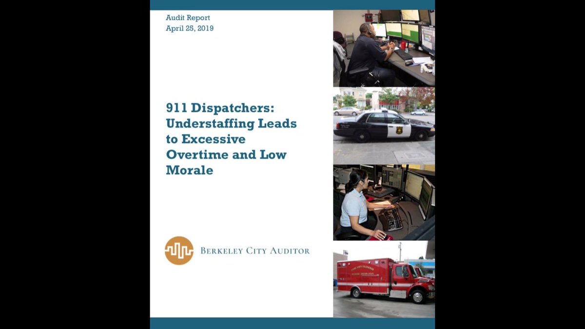 henrykleeKTVU's tweet photo. The @CityofBerkeley spent $1M in OT in 2017 to staff the @berkeleypolice #berkeleyfire comm center, where 911 calls are taking longer to be answered & morale of dispatchers is low, per @berkeleyauditor Jenny Wong in new report: https://t.co/YmhVywZ4Wq https://t.co/6VZLjGPtGh