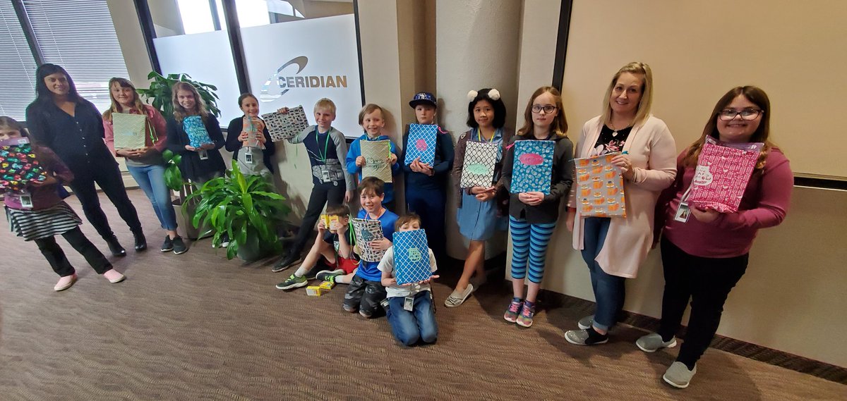 Had a lot of fun with this group of future Ceridianites for @Ceridian #TakeOurKidsToWork day here in Winnipeg. Thank you to our @CeridianCares team for arranging a great activity. The kids made craft kits for kids staying at an Emergency Shelter for Women/Children @willowplace1